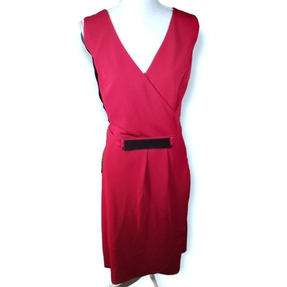 CITY CHIC RED V-NECK DRESS SZ.XL EUC